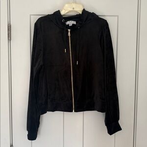 Black Magaschoni velvet zip up hoodie